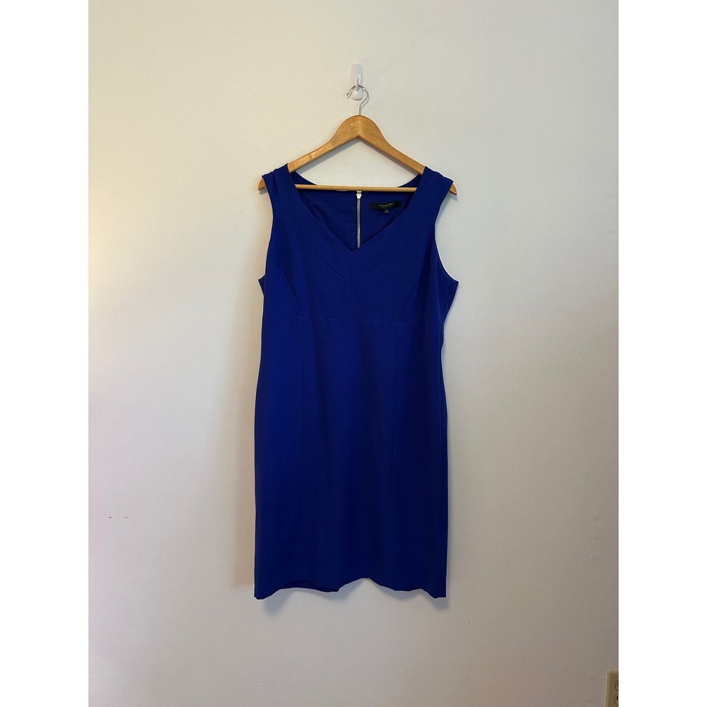 Marc New York Royal Blue Sleeveless V-Neck Sheath Dress | Size 14